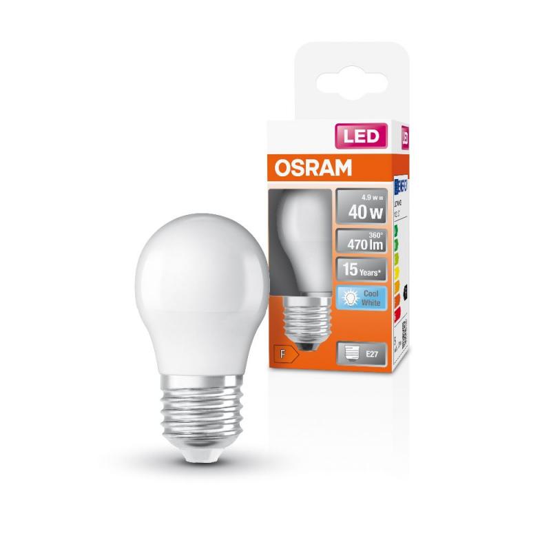 OSRAM E27 LED Lampe matt Classic P 40 4.9W wie 40W neutralweißes Licht